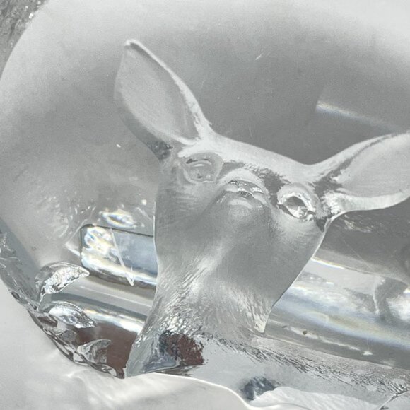 Mats Jonasson Baby Fawn Signed Lead Crystal Swedish Art Glass Paperweight - Picture 9 of 10